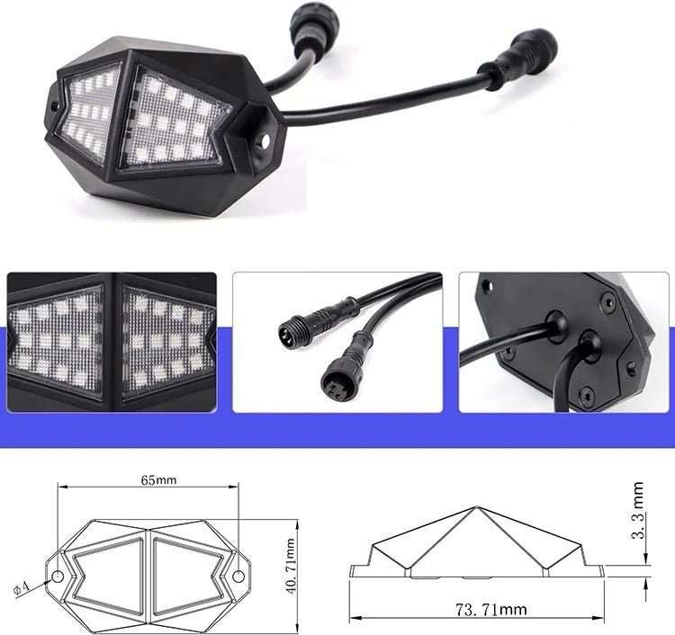 Rookie Series Rock Lights - Cavalier Lighting - Blue Line Whips
