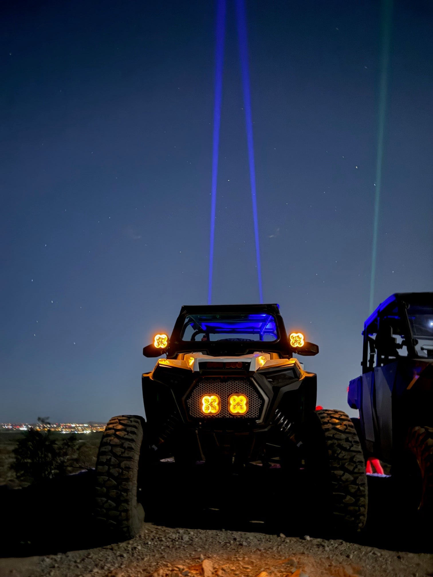 Apex RGBW Laser Whips V2 - Cavalier Lighting - Cavalier Lighting - mounted on a rzr xp1000
