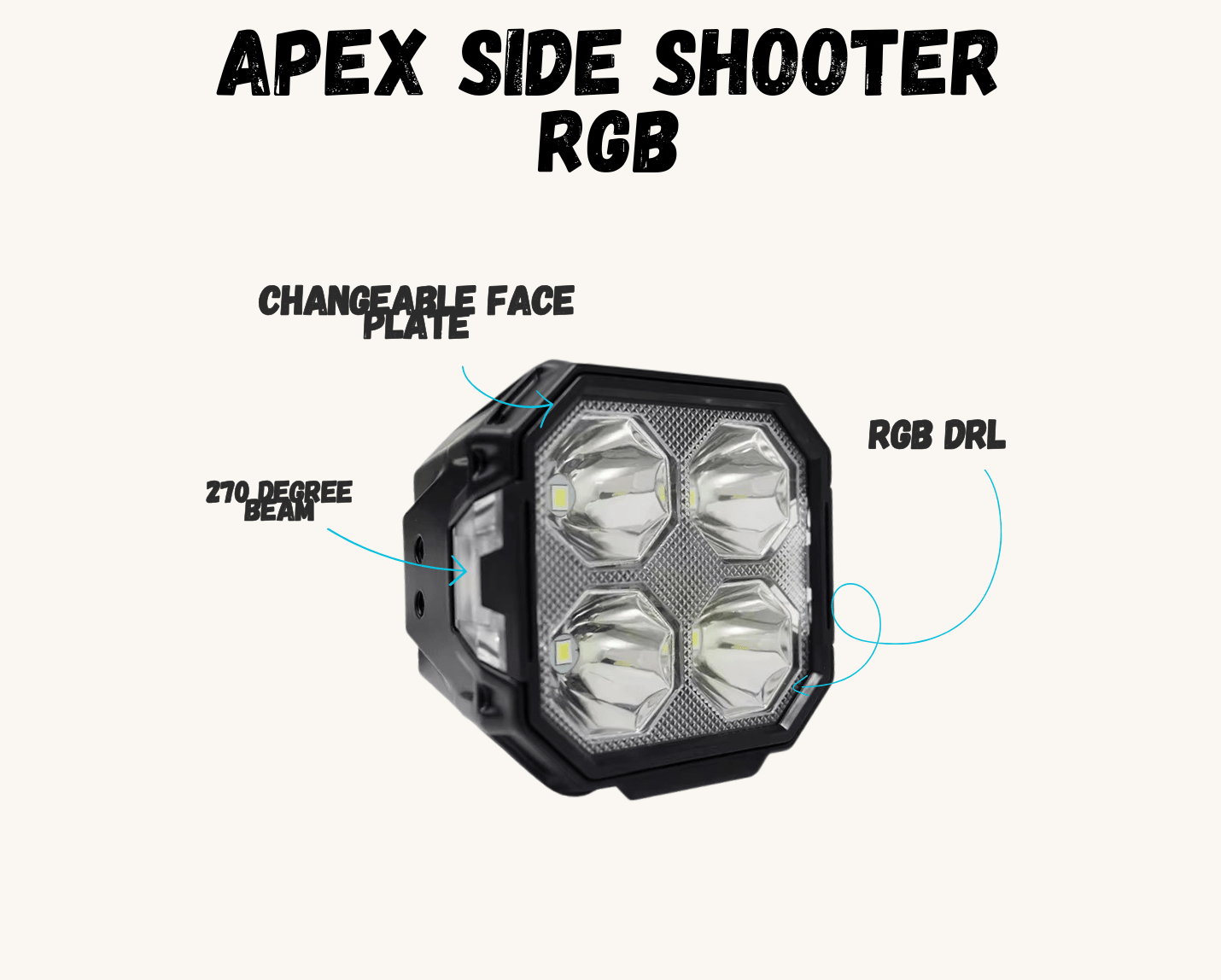 Apex Side Shooter - 3 RGB (Sold as Pairs) - Cavalier Lighting - Cavalier Lighting