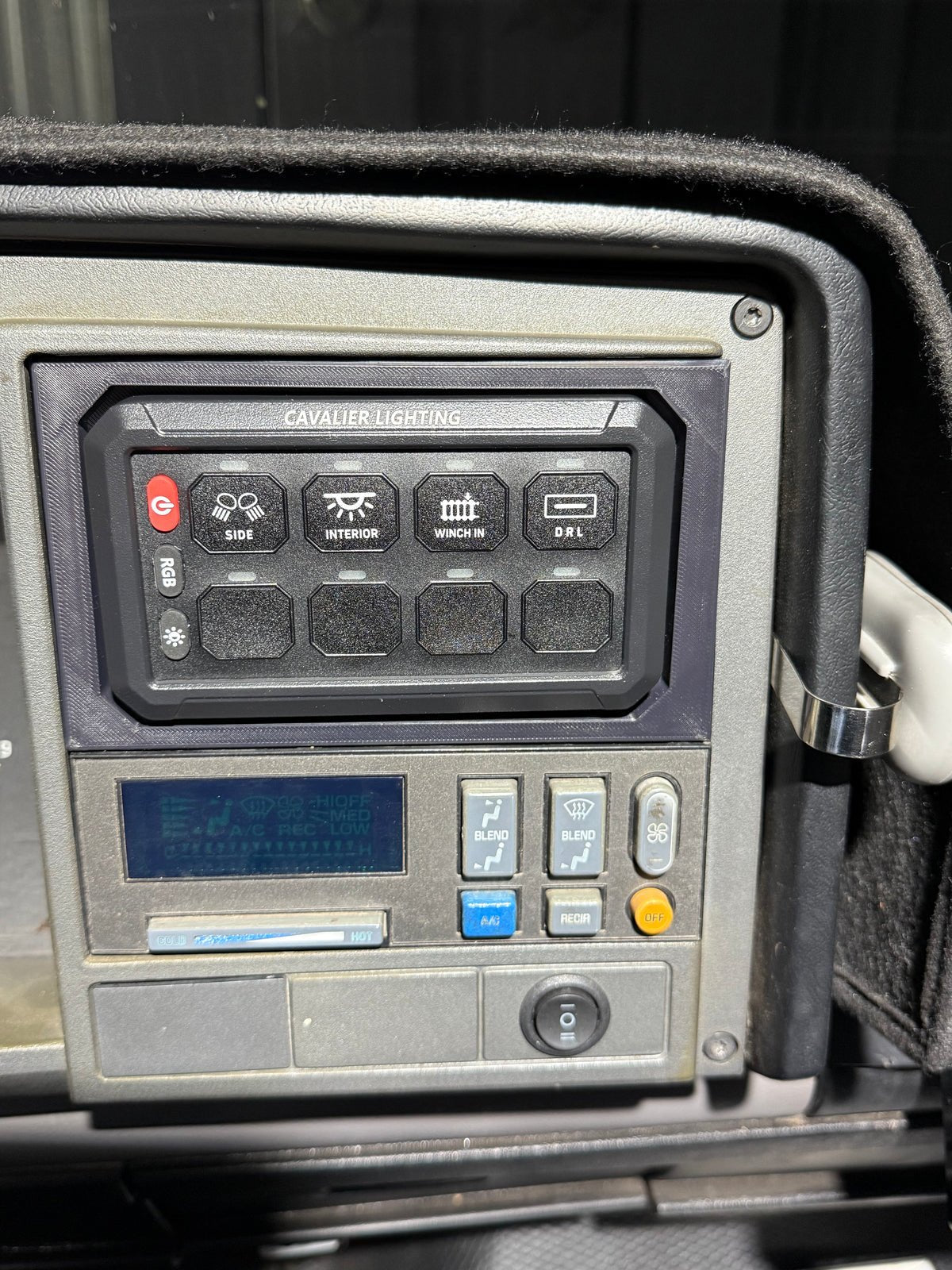 1988-1993 GM OBS Truck radio delete with 8 gang switch panel installed